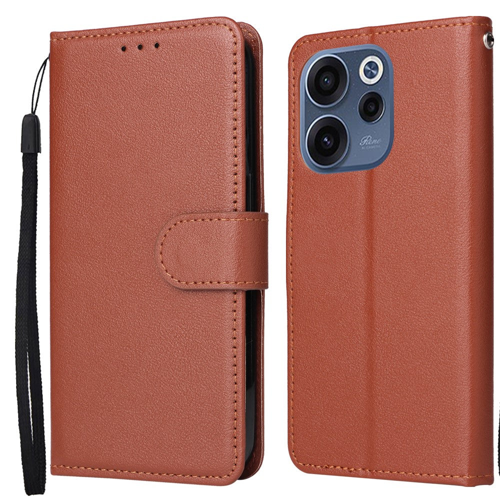 For Oppo Reno15 F 5G Case PU Leather Wallet Stand Phone Cover with Wrist Strap
