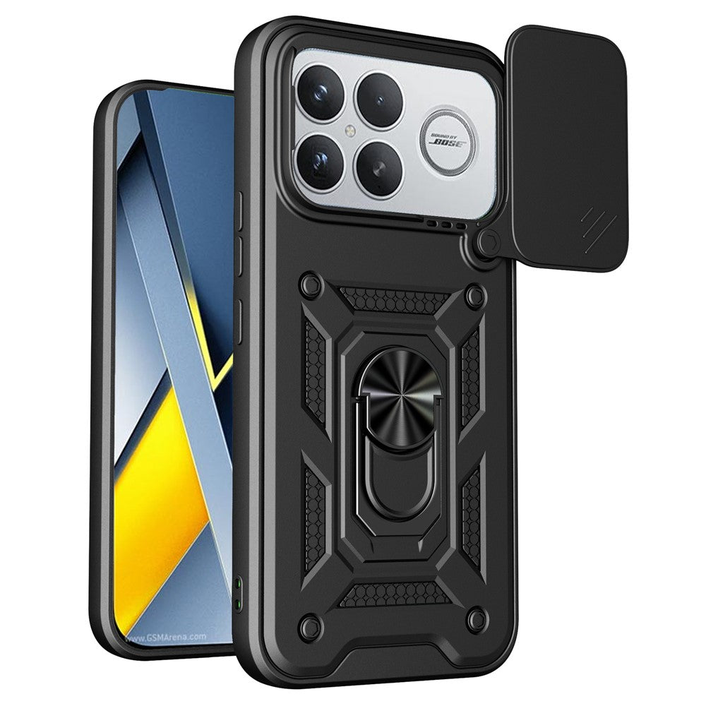 Case for Xiaomi Redmi K90 Pro Max 5G  /  Poco F8 Ultra with Slide Camera Lid PC + TPU Kickstand Phone Cover