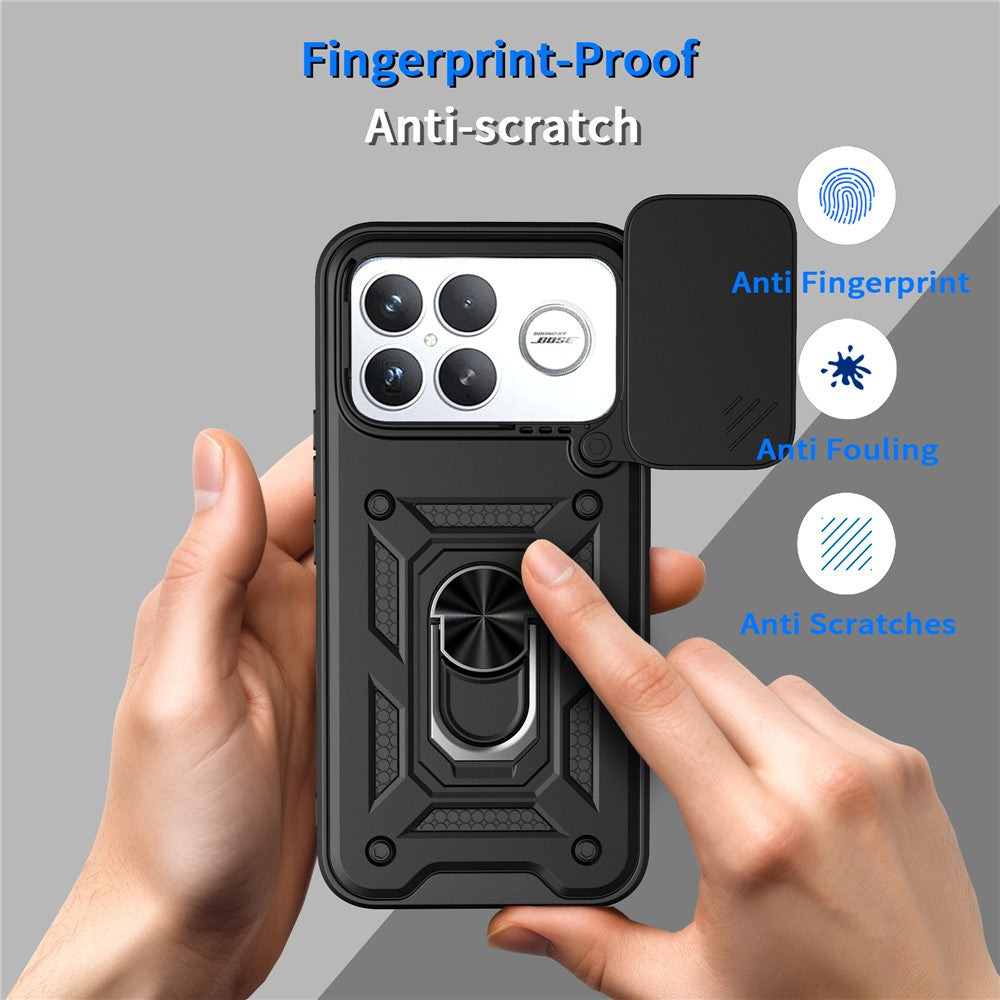 Case for Xiaomi Redmi K90 Pro Max 5G  /  Poco F8 Ultra with Slide Camera Lid PC + TPU Kickstand Phone Cover