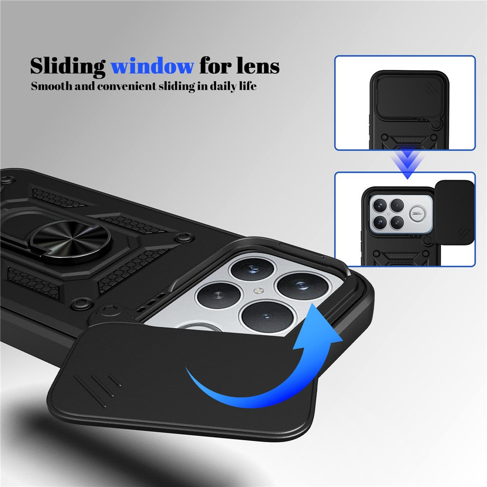 Case for Xiaomi Redmi K90 Pro Max 5G  /  Poco F8 Ultra with Slide Camera Lid PC + TPU Kickstand Phone Cover