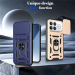 Case for Xiaomi Redmi K90 Pro Max 5G  /  Poco F8 Ultra with Slide Camera Lid PC + TPU Kickstand Phone Cover
