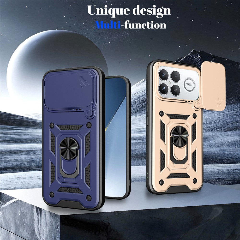 Case for Xiaomi Redmi K90 Pro Max 5G  /  Poco F8 Ultra with Slide Camera Lid PC + TPU Kickstand Phone Cover