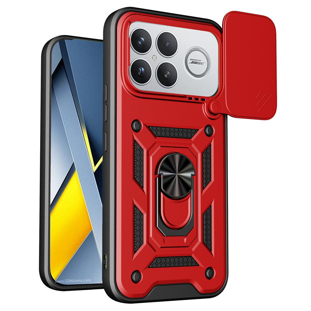 Case for Xiaomi Redmi K90 Pro Max 5G  /  Poco F8 Ultra with Slide Camera Lid PC + TPU Kickstand Phone Cover