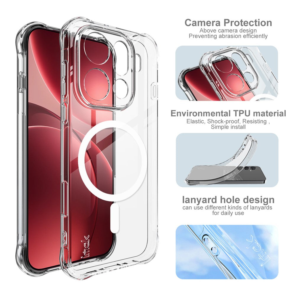 IMAK for Oppo Find X9 Pro 5G Magnetic Case Airbag Shockproof Protection TPU Phone Cover