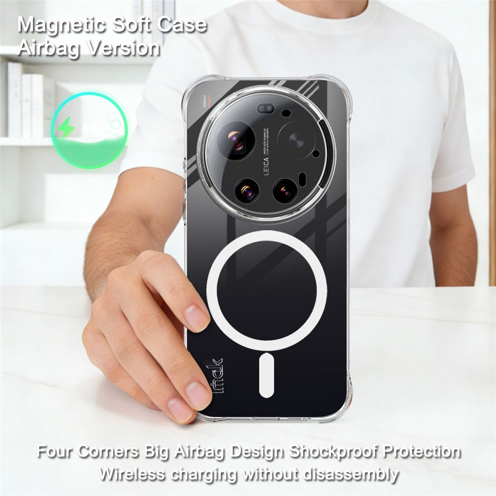 IMAK Magnetiskt Skal för Xiaomi 17 Ultra 5G / Ultra av Leica Airbag Stötsäkert Skyddande TPU mobilskal