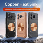 For Honor Power2 5G Case Copper Heat Dissipation TPU + Metal Cooling Phone Cover Support Magnetic Car Mount