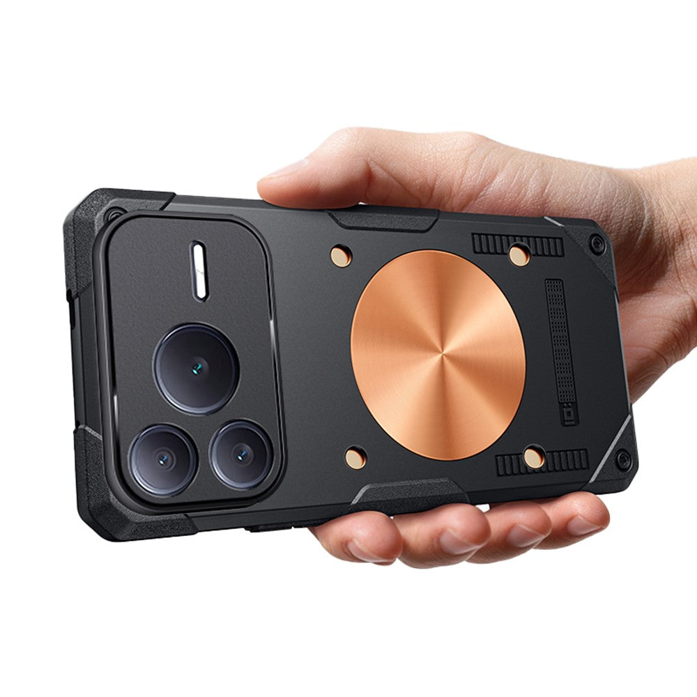 For Honor Power2 5G Case Copper Heat Dissipation TPU + Metal Cooling Phone Cover Support Magnetic Car Mount