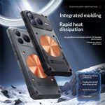 For Honor Power2 5G Case Copper Heat Dissipation TPU + Metal Cooling Phone Cover Support Magnetic Car Mount