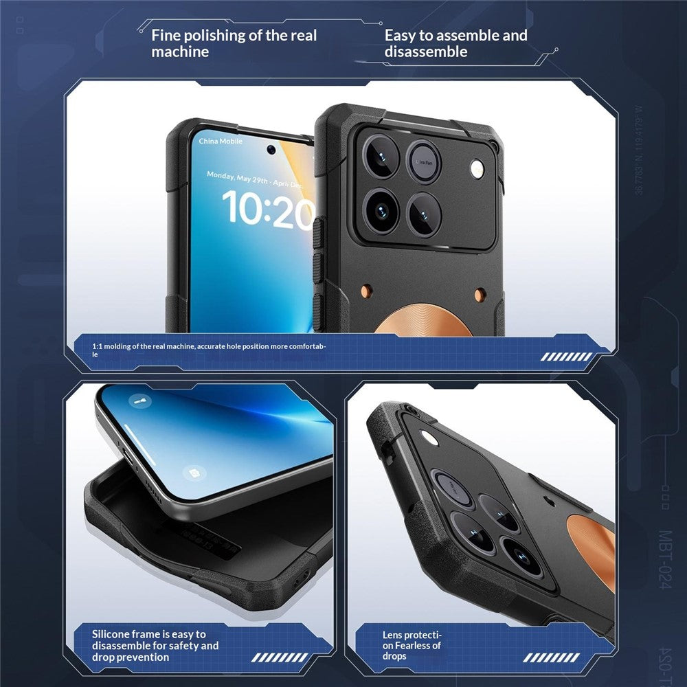 For Honor Win 5G Case Copper Heat Dissipation TPU + Metal Cooling Phone Cover Support Magnetic Car Mount
