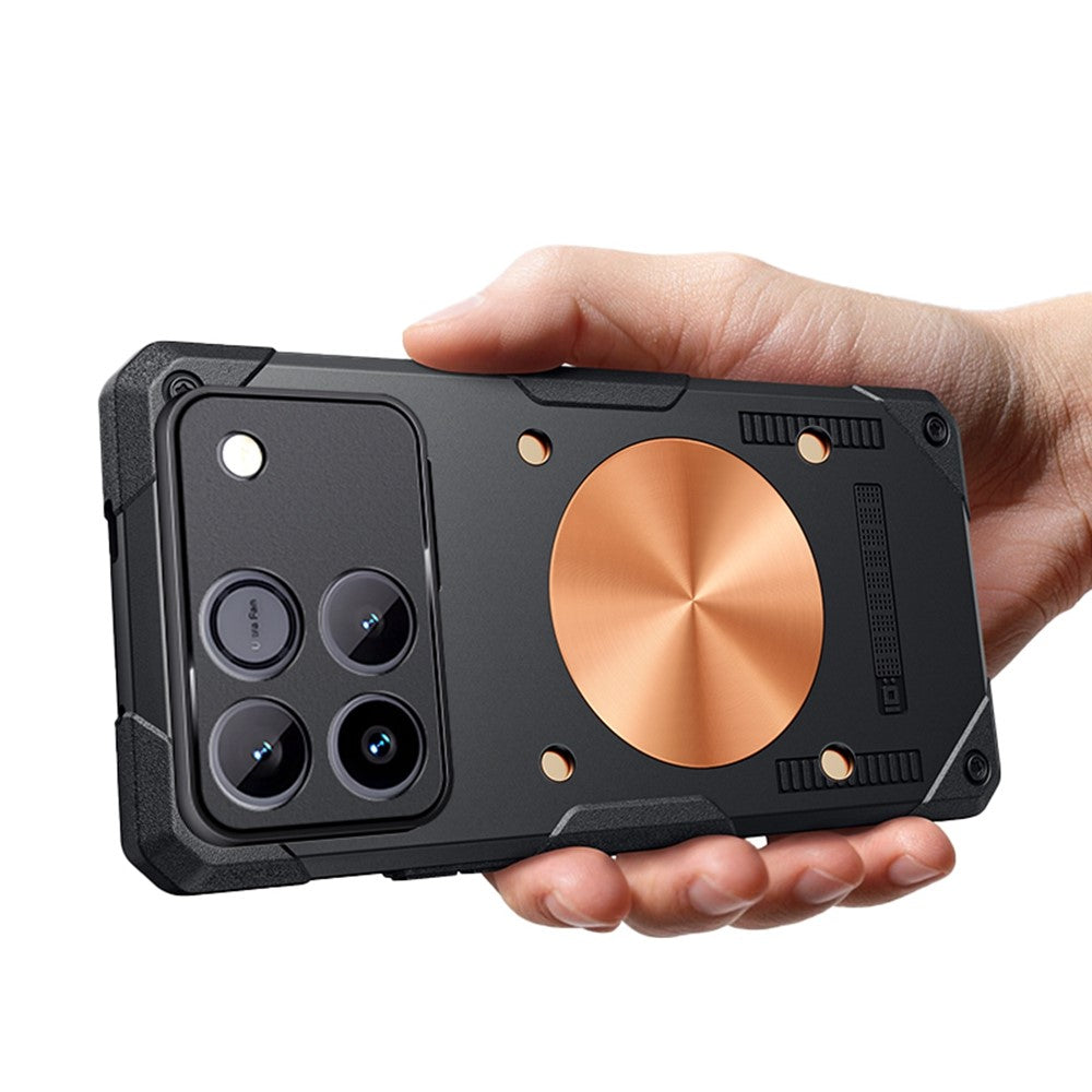 For Honor Win 5G Case Copper Heat Dissipation TPU + Metal Cooling Phone Cover Support Magnetic Car Mount
