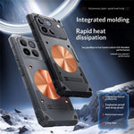 For Honor Win 5G Case Copper Heat Dissipation TPU + Metal Cooling Phone Cover Support Magnetic Car Mount