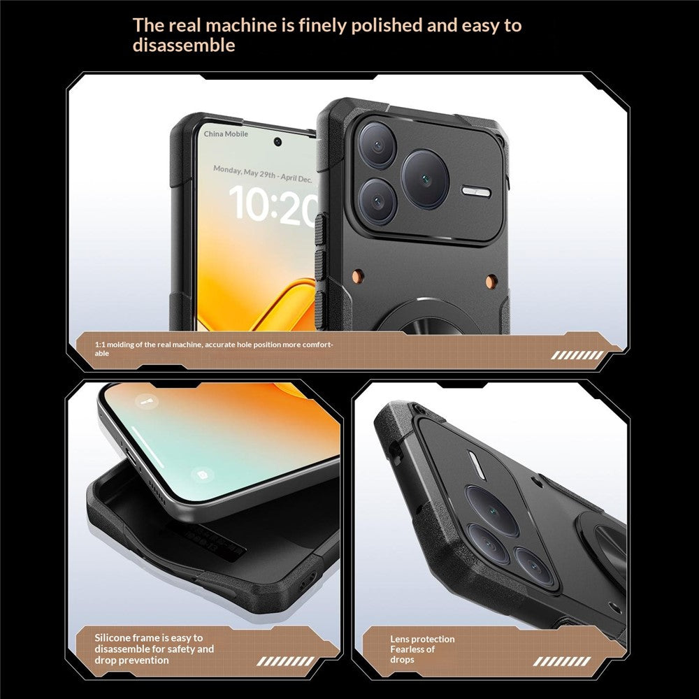 For Honor Power2 5G Magnetic Case 360° Rotating Ring Kickstand TPU Phone Cover