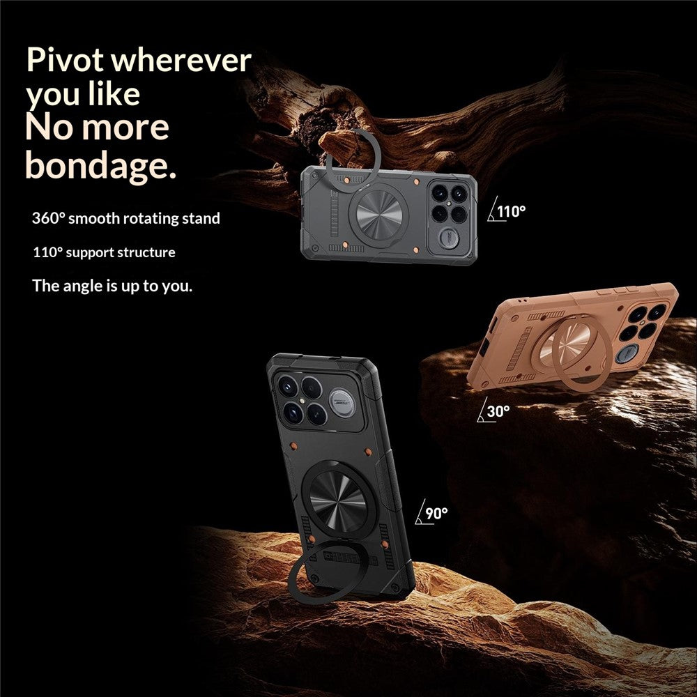 For Xiaomi Poco F8 Ultra / Redmi K90 Pro Max 5G Magnetic Case 360° Rotating Ring Kickstand TPU Phone Cover