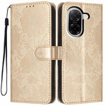 For Xiaomi Redmi A5 NFC (EU) (173.45mm) Wallet Case Imprint Floral PU Leather Stand Flip Phone Cover with Wrist Strap