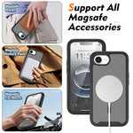 Magnetic Phone Case for iPhone 17e / 16e 3 in 1 Translucent Skin Touch PC TPU Back Cover with PET Screen Film