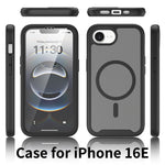 Magnetic Phone Case for iPhone 17e / 16e 3 in 1 Translucent Skin Touch PC TPU Back Cover with PET Screen Film
