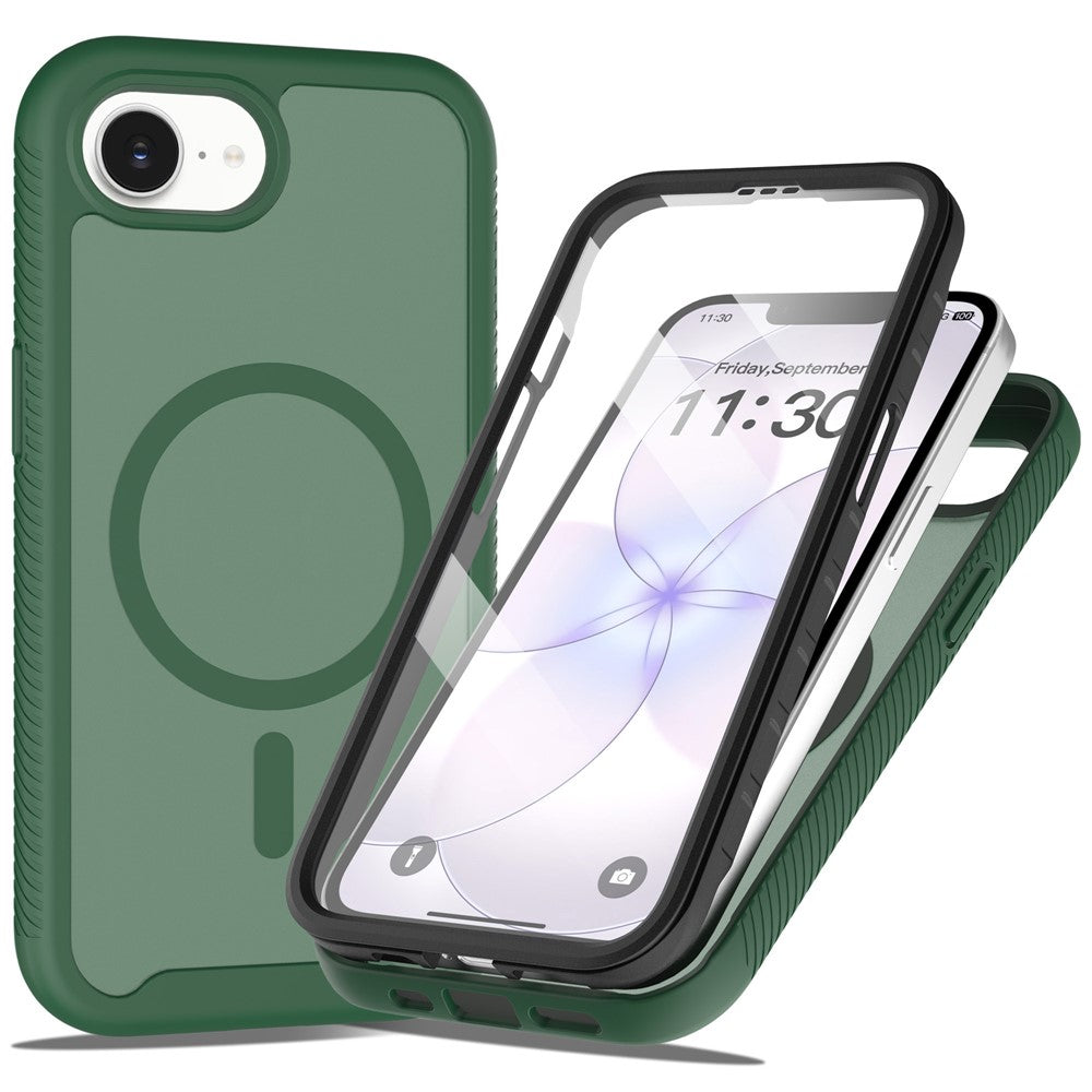 Magnetisk telefoncover til iPhone 17e / 16e 3-i-1 gennemsigtigt skin-touch PC TPU-bagcover med PET-skærmfilm
