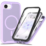 Magnetic Phone Case for iPhone 17e / 16e 3 in 1 Translucent Skin Touch PC TPU Back Cover with PET Screen Film