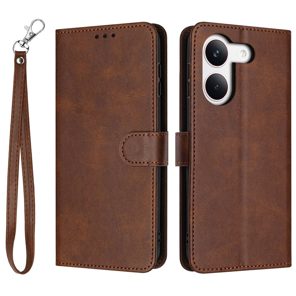Wallet Case for Xiaomi Redmi Turbo 5 5G  /  Poco X8 Pro 5G Flip Stand Calf Texture PU Leather Phone Cover with Strap