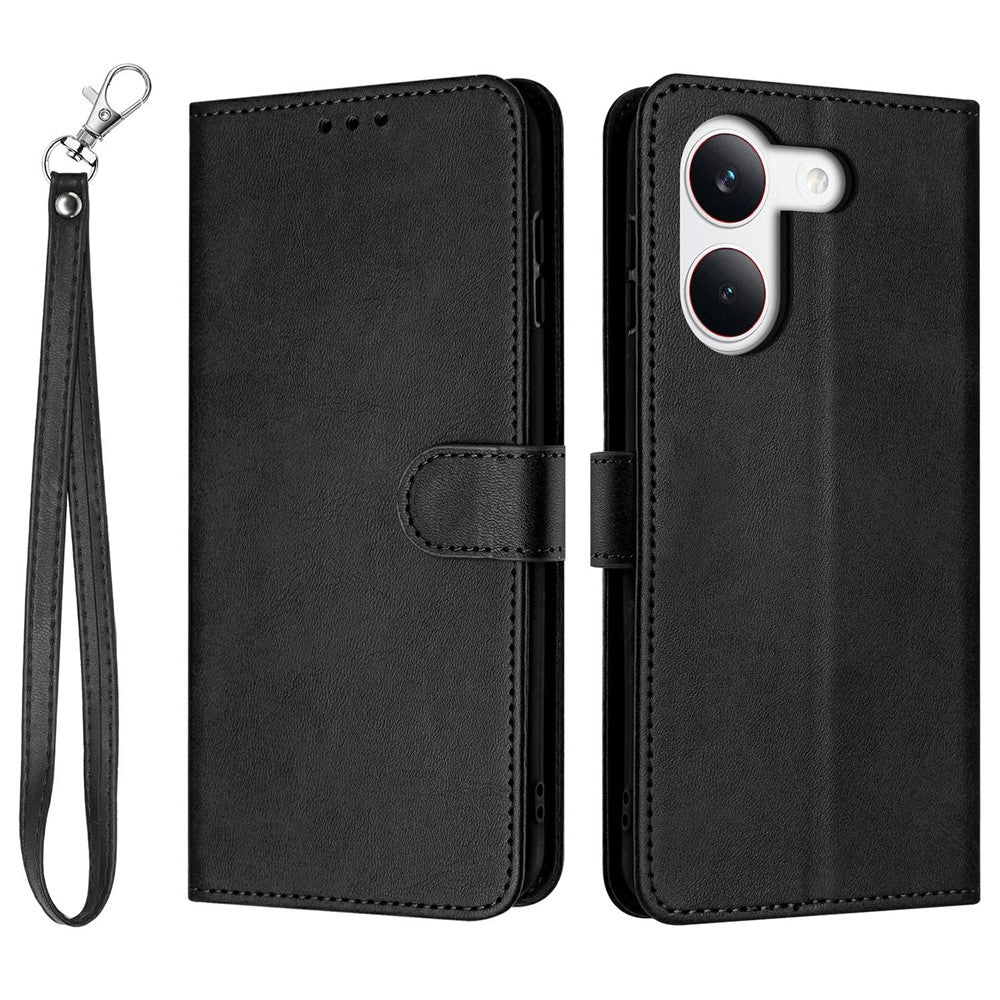 Wallet Case for Xiaomi Redmi Turbo 5 5G  /  Poco X8 Pro 5G Flip Stand Calf Texture PU Leather Phone Cover with Strap