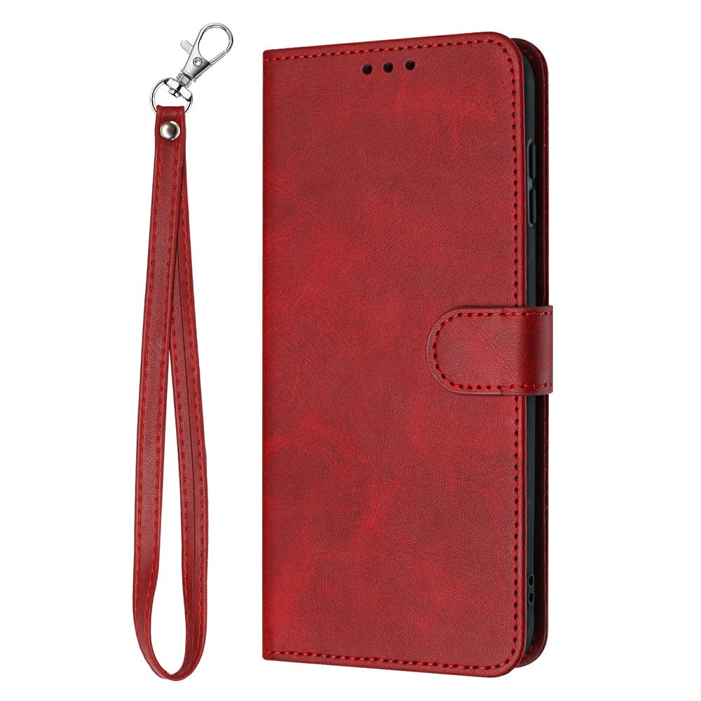For Honor X8d 4G Wallet Case Flip Stand Calf Texture PU Leather Phone Cover with Strap