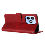 For Honor X8d 4G Wallet Case Flip Stand Calf Texture PU Leather Phone Cover with Strap