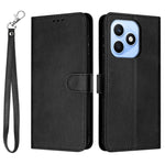 For Honor X8d 4G Wallet Case Flip Stand Calf Texture PU Leather Phone Cover with Strap
