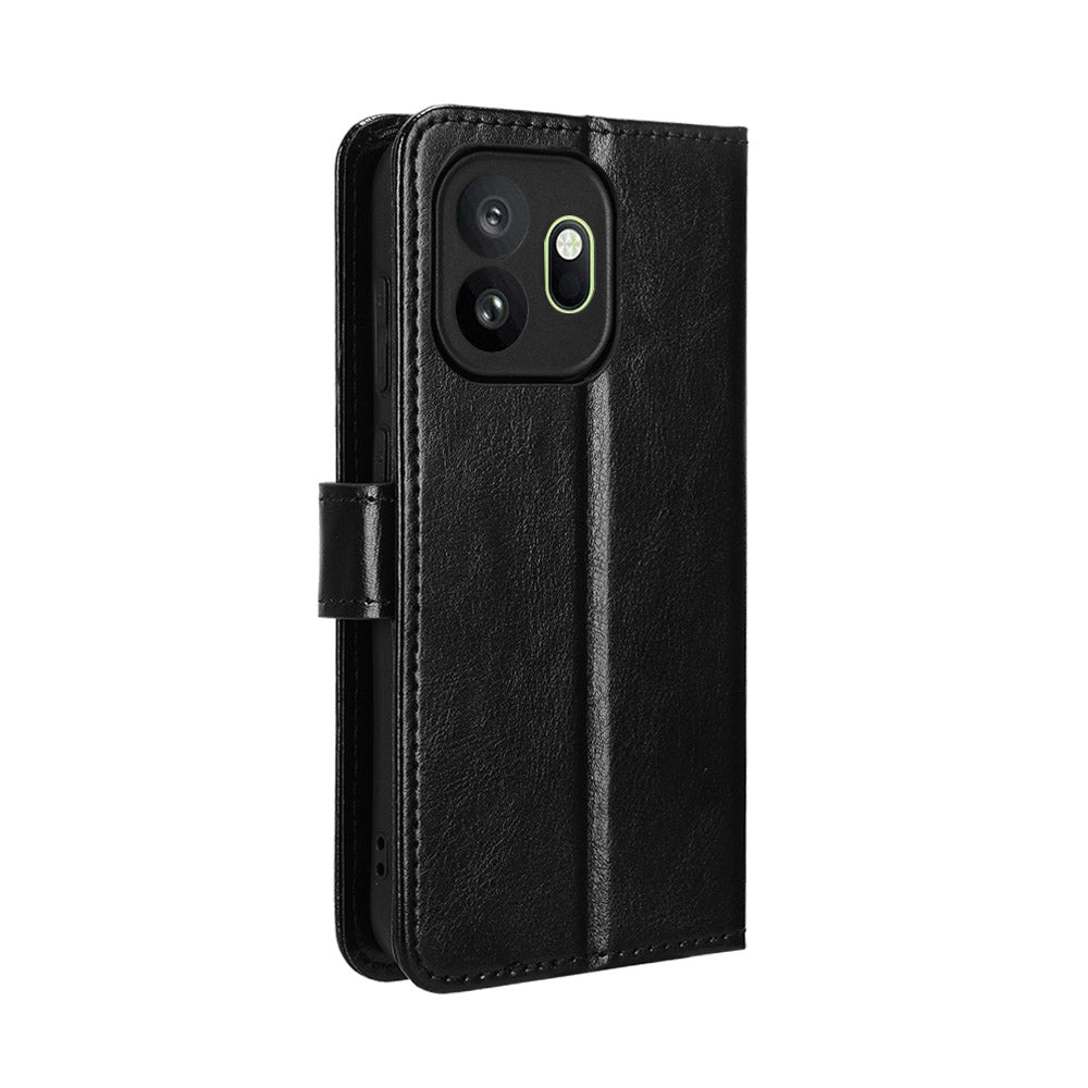 OnePlus 15T 5G PU-läderskal med rem Crazy Horse Texture Phone Wallet Cover