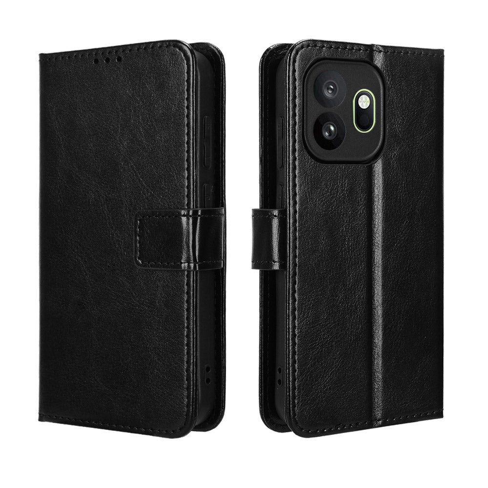 OnePlus 15T 5G PU-läderskal med rem Crazy Horse Texture Phone Wallet Cover