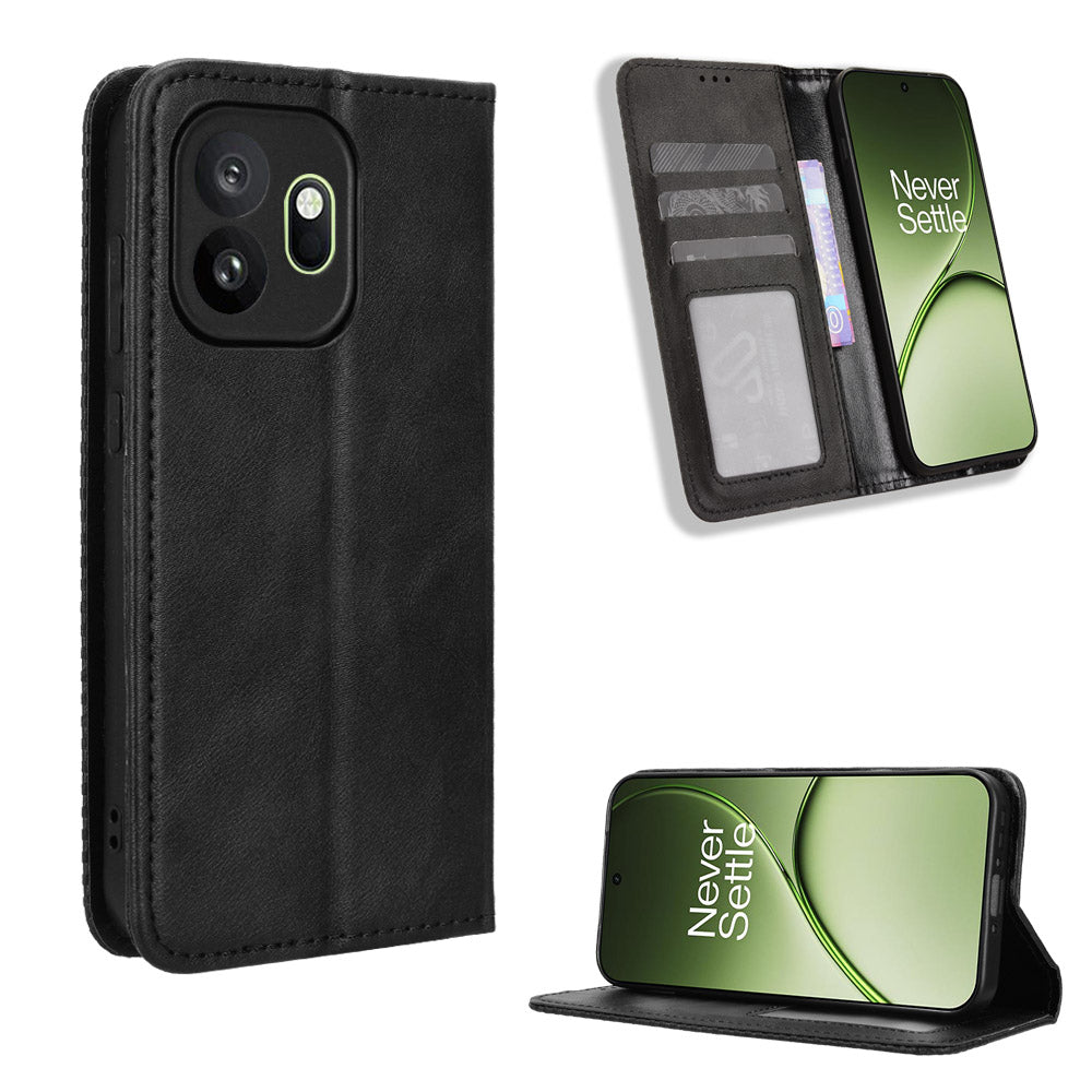 For OnePlus 15T 5G Leather Case Wallet Stand Retro Texture Phone Cover