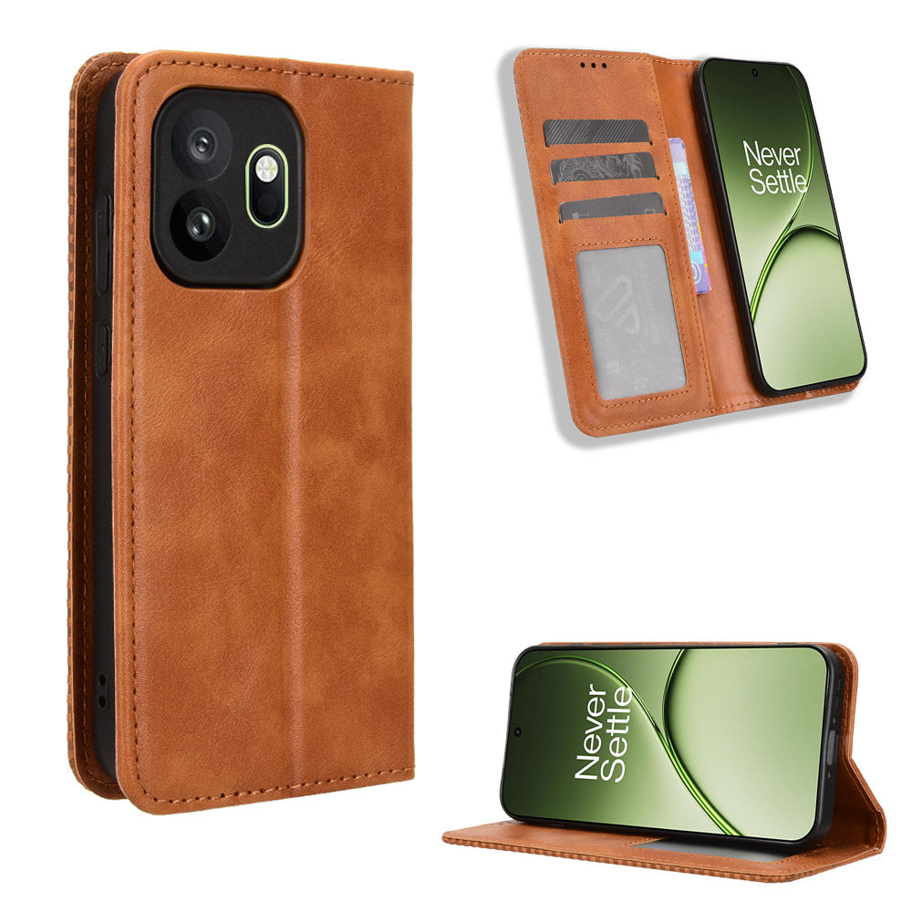 For OnePlus 15T 5G Leather Case Wallet Stand Retro Texture Phone Cover