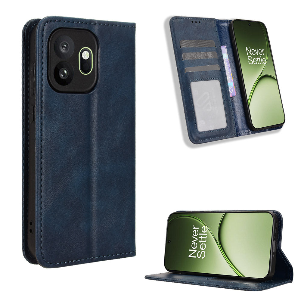 For OnePlus 15T 5G Leather Case Wallet Stand Retro Texture Phone Cover