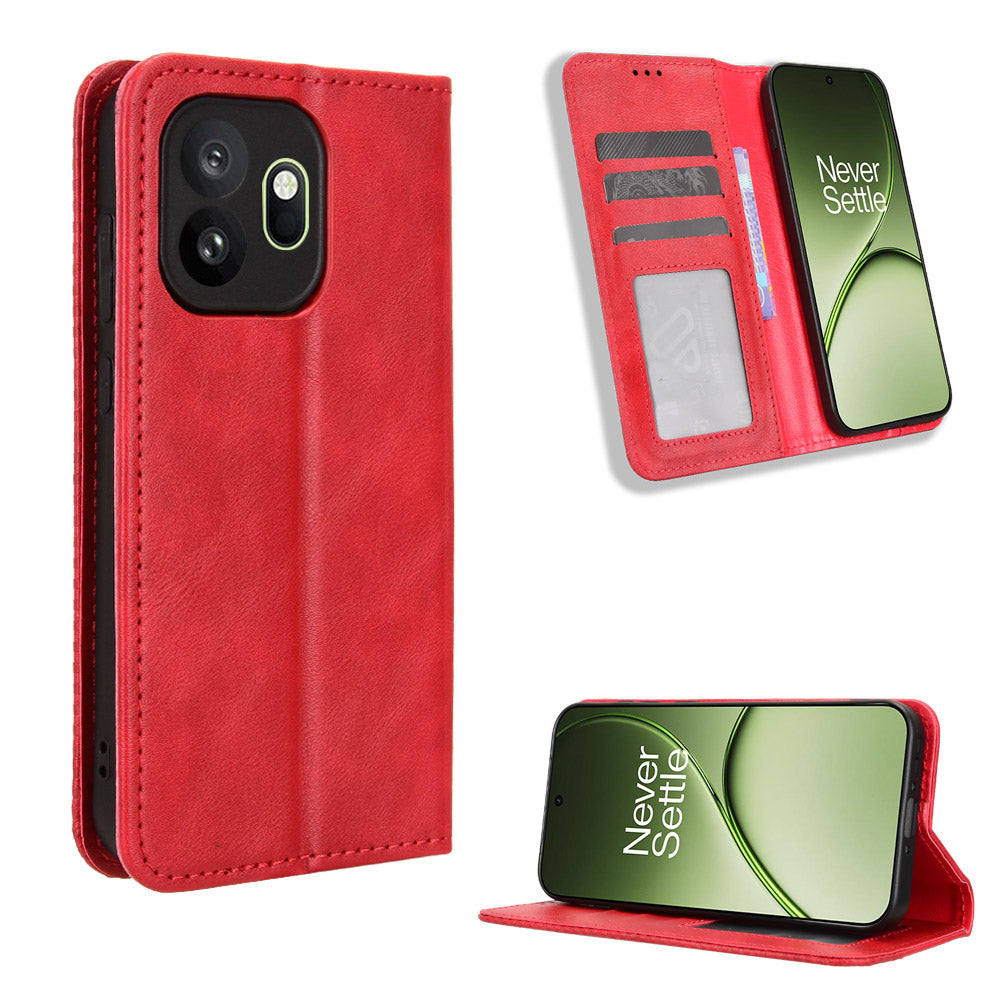For OnePlus 15T 5G Leather Case Wallet Stand Retro Texture Phone Cover