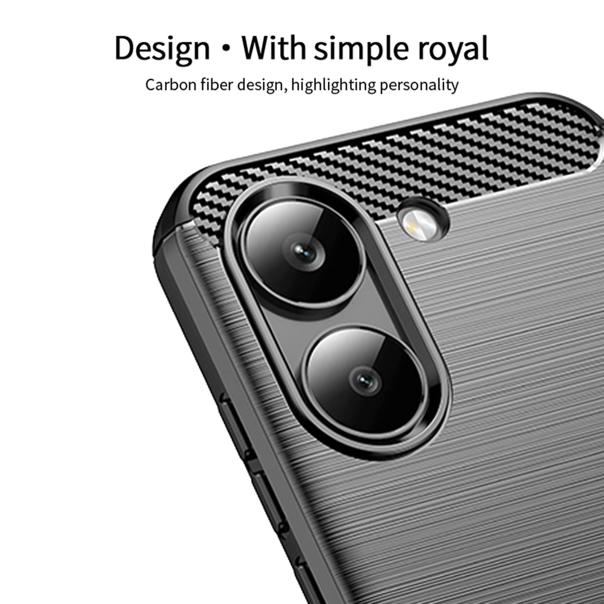 Mofi For Xiaomi Redmi Turbo 5 5G Back Cover Brushed Texture Carbon Fiber Soft TPU Case