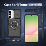 Til Samsung Galaxy A56 5G / Galaxy A36 5G Magnetisk Cover med Skydbart Kameralåg, Roterende Støttefod i PC + TPU