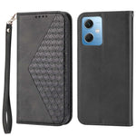 PU Leather Case for Xiaomi Redmi Note 12 5G (Global) / (India) / (China) / Poco X5 5G , Wallet Phone Stand Calf Texture Magnetic Closure Imprinted Rhombus Pattern Cover