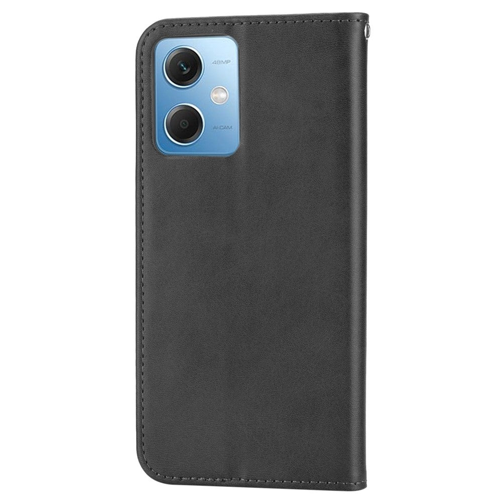 PU Leather Case for Xiaomi Redmi Note 12 5G (Global) / (India) / (China) / Poco X5 5G , Wallet Phone Stand Calf Texture Magnetic Closure Imprinted Rhombus Pattern Cover