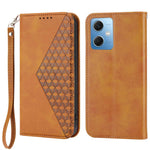 PU Leather Case for Xiaomi Redmi Note 12 5G (Global) / (India) / (China) / Poco X5 5G , Wallet Phone Stand Calf Texture Magnetic Closure Imprinted Rhombus Pattern Cover