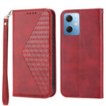 PU Leather Case for Xiaomi Redmi Note 12 5G (Global) / (India) / (China) / Poco X5 5G , Wallet Phone Stand Calf Texture Magnetic Closure Imprinted Rhombus Pattern Cover