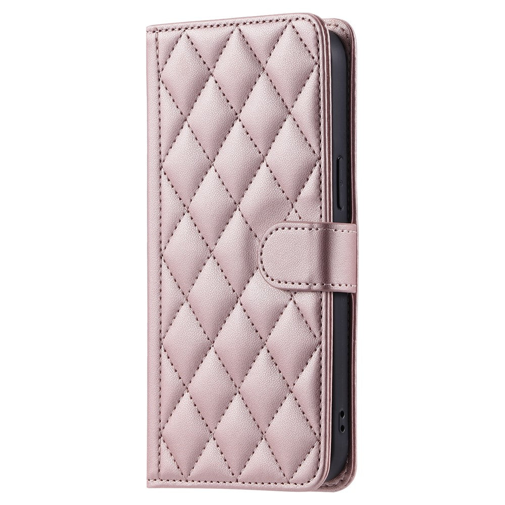 For Honor Magic8 Pro 5G PU Leather Case Wallet Rhombus Grid Phone Cover with Shoulder Strap  /  Wrist Strap
