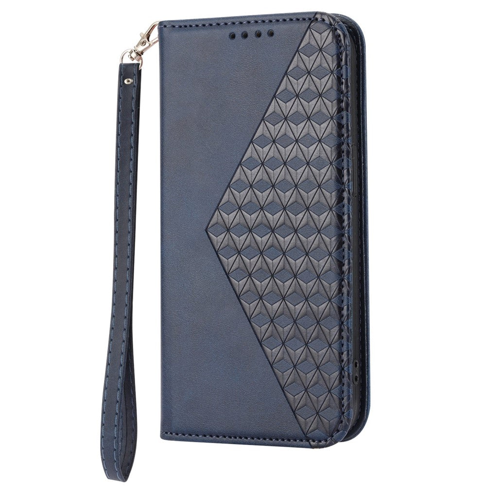 For Xiaomi Redmi Note 12 Pro 5G  / Note 12 Pro Speed 5G / Poco X5 Pro 5G Imprinted Rhombus Pattern Stand Calf Texture Cover PU Leather Wallet Magnetic Closure Case