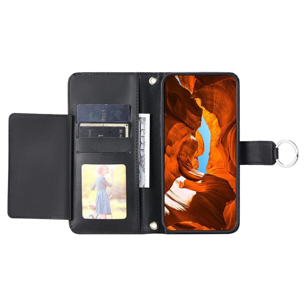 For Honor Magic8 Pro 5G Crossbody Leather Case Ring Buckle Wallet Stand Rhombus Mobile Cover