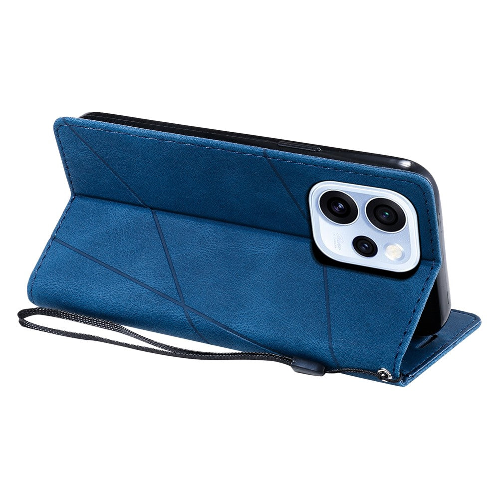 Case For Oppo Reno15 F 5G  /  Reno15 FS 5G Imprinted Lines PU Leather Splicing Wallet Phone Cover
