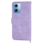 Xiaomi Redmi Note 12 5G (Global) / (Indien) / (Kina) / Poco X5 5G-mobilcover med hudvenlig overflade, prægede blomster, stativ, læderpung med håndledsrem og skulderrem