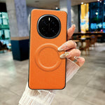 For Honor Magic7 5G Magnetic Case Litchi Texture PU Leather Coated PC + TPU Protective Phone Cover