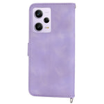 For Xiaomi Redmi Note 12 Pro 5G  / Note 12 Pro Speed 5G / Poco X5 Pro 5G Wallet Phone Cover Skin-touch Feeling Imprinted Flowers Stand Leather Case with Wrist Strap and Shoulder Strap