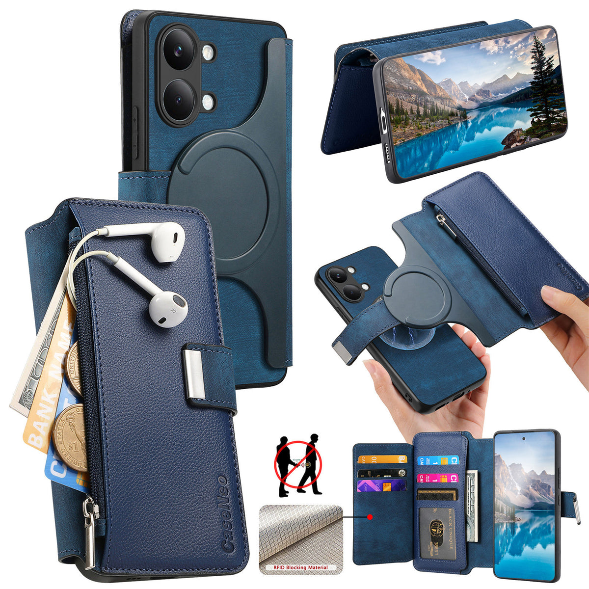 CASENEO For Xiaomi Redmi Turbo 5 Max 5G / Xiaomi Poco X8 Pro Max 5G Case MW-02 Detachable Magnetic Leather Flip Phone Cover