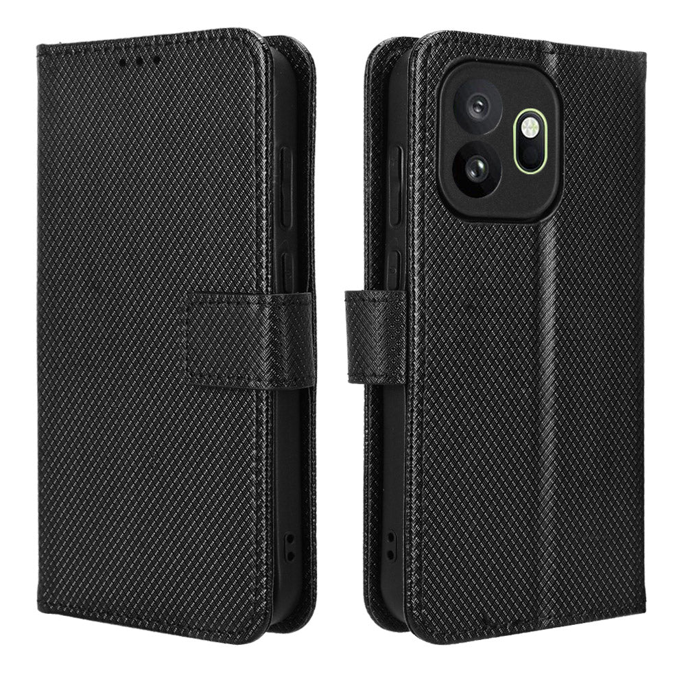 For OnePlus 15T 5G Leather Wallet Case with Strap Diamond Texture Phone Cover