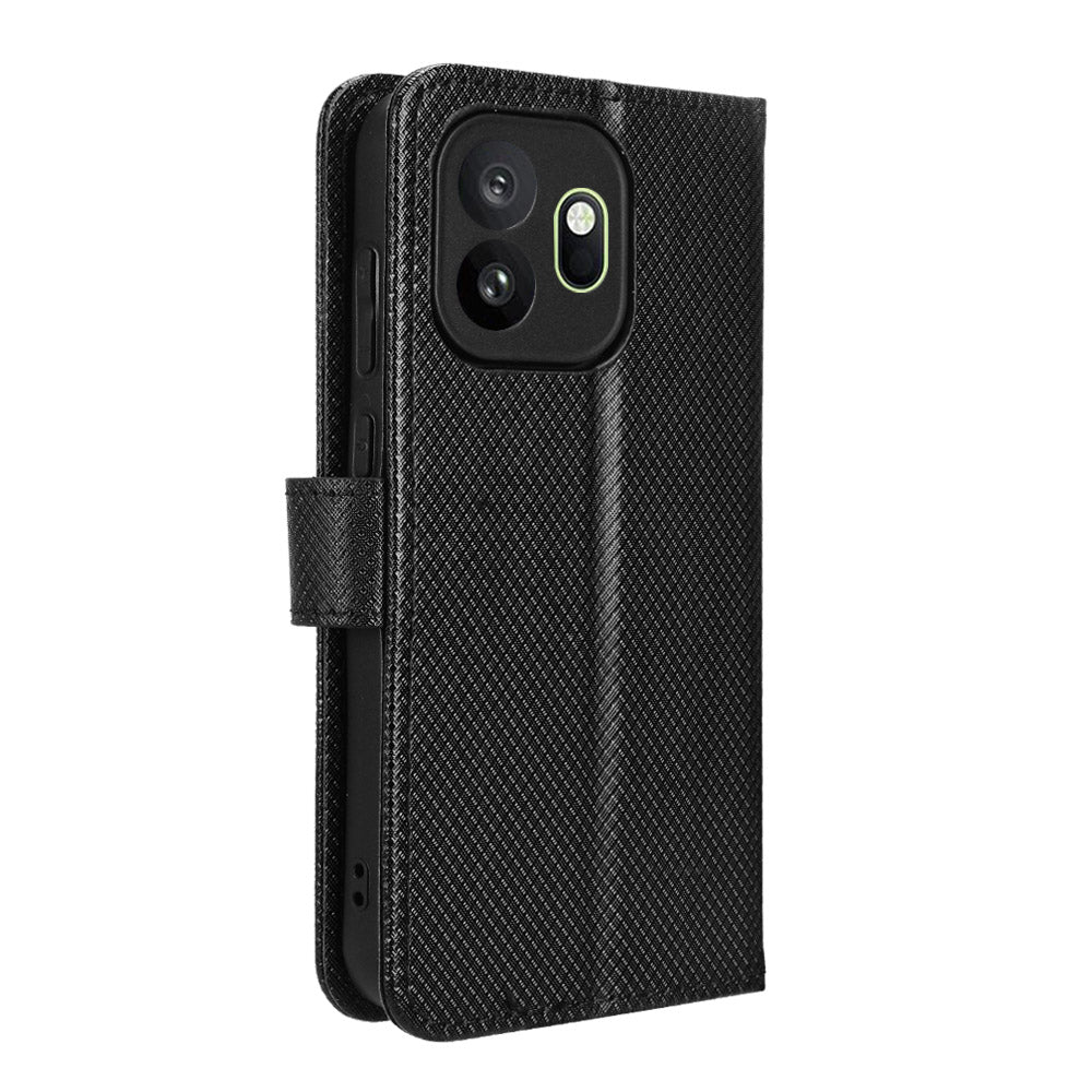 For OnePlus 15T 5G Leather Wallet Case with Strap Diamond Texture Phone Cover