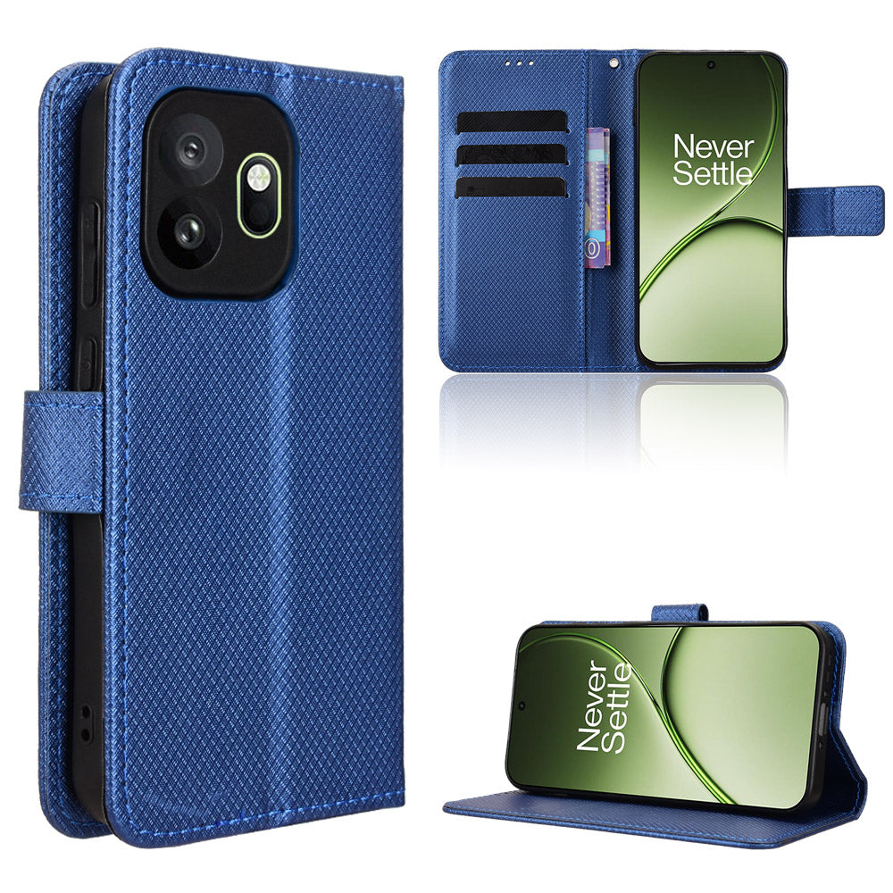 For OnePlus 15T 5G Leather Wallet Case with Strap Diamond Texture Phone Cover